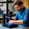 Инженер анализирует образцы 3D-печати, изготовленные с ошибками из-за неверного выбора технологии