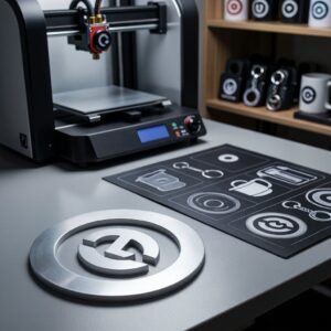 Брендированные 3D-печатные сувениры с чёткими логотипами и корпоративными цветами: коллекция готовых изделий с индивидуальной кастомизацией на демонстрационном стенде