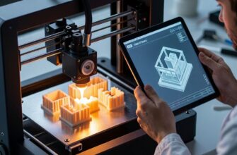 3D-печатные детали игрового набора и конструктора: миниатюры, шестерни и соединительные элементы с точными посадочными местами на рабочем столе