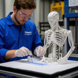 Технолог диагностирует причины деформации 3D-печатной детали с помощью тепловизора и сравнивает её с эталоном: анализ термических напряжений, усадки и настройка режимов охлаждения для стабильного результата