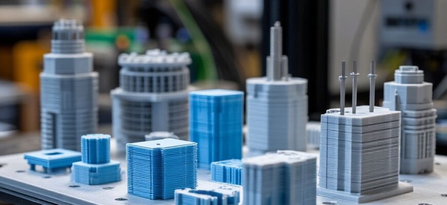 Инженер проверяет сборку многокомпонентного 3D-печатного узла с использованием штангенциркуля и щупов: оценка зазоров, посадок и идеальной подгонки деталей после печати