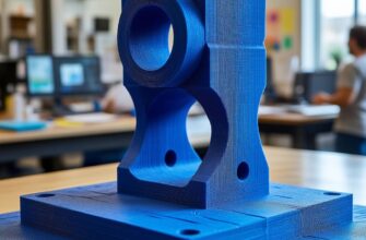 Инженер проводит 3D-сканирование детали сложной формы оптическим сканером: сравнение облака точек с CAD-моделью и анализ цветной карты отклонений для контроля строгих допусков