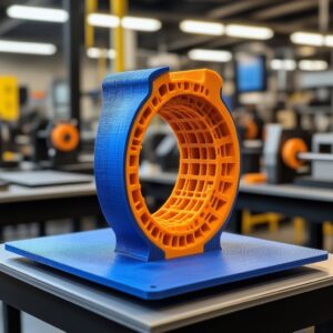 Инженер сравнивает деформированную 3D-печатную деталь с исходной CAD-моделью, измеряя усадку и внутренние напряжения для обеспечения точной сборки функционального узла