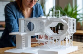 Маркетолог и дизайнер оценивают 3D-печатный брендированный инсталляционный элемент или интерактивный мерч, демонстрирующий переход от цифровой концепции к осязаемому бренд-опыту для клиентов