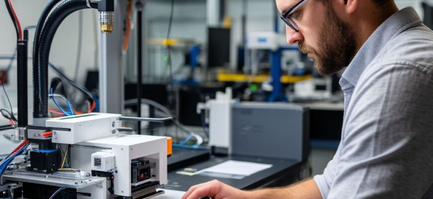 Инженер сравнивает предложения от разных поставщиков 3D-оборудования и материалов: анализ технических спецификаций, сертификатов качества и условий поставки для выбора надёжного партнёра