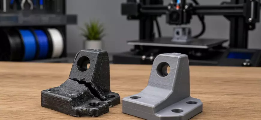 Сравнение изношенной запчасти и напечатанной на 3d принтере детали
