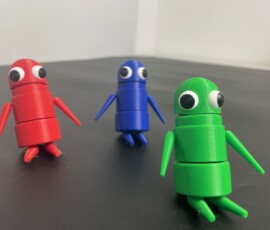 Серия 3D-печатных роботов с вращающимися конечностями и глазами