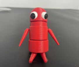 красные 3D-фигурки, напечатанные из PLA